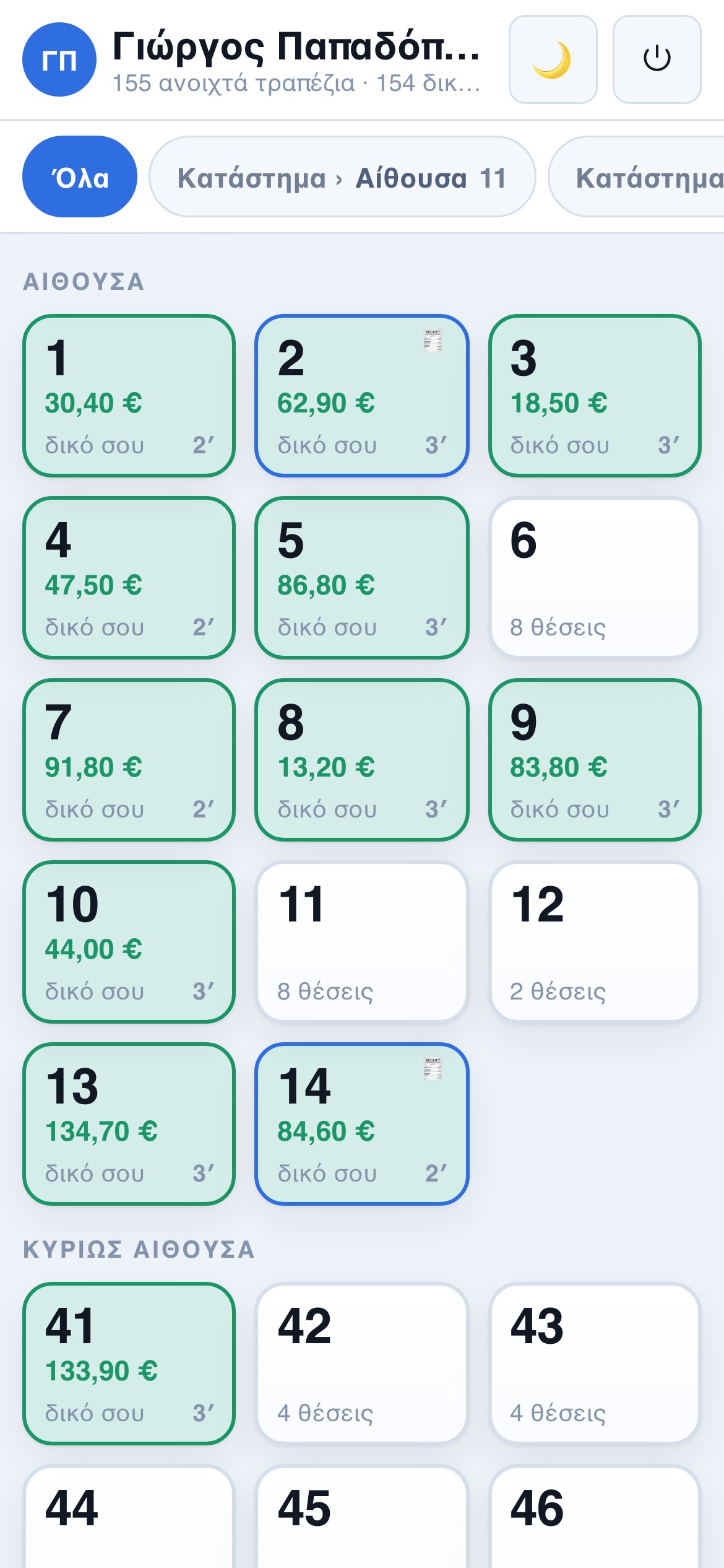 Hybrid POS στο PDA του σερβιτόρου